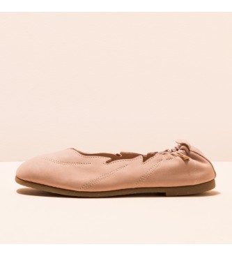 EL NATURALISTA para mujer. Bailarinas de piel Nobuck-W Pale CrochÃ© ro