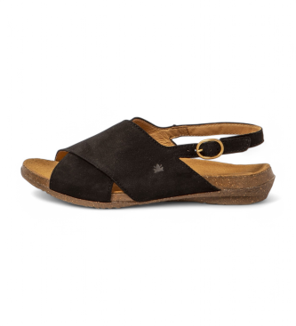 El Naturalista para mujer. 255581101005_001 Sandalias de piel N5558 Wakataua negro (42), Plano, Hebilla, Casual