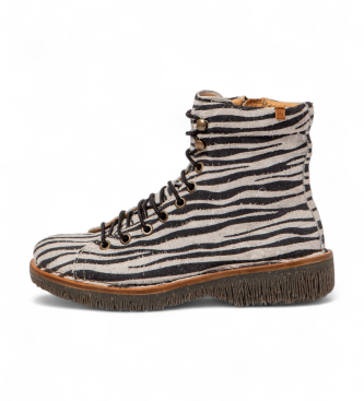 El Naturalista para mujer. 25572PF10005_ESP Botines de piel Wulf multicolor (41), Plano, Cremallera, Casual, Animal print