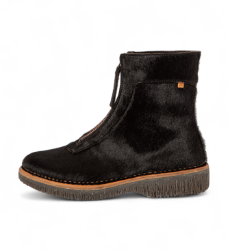 El Naturalista para mujer. 25581P010005_001 Botines de piel N5581 negro (39), Plano, Cremallera, Clásico