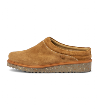 Zuecos de piel N5636 marrón (36), Plano, Ninguno, Casual, El Naturalista outlet 2024.