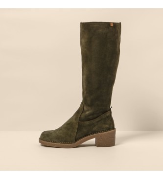 El Naturalista para mujer. 2566312FE005_0G3 Botas de Piel N5663 Ticino verde -Altura tacón 5,5cm- (36), 5 a 8cm, Cremallera, Casual