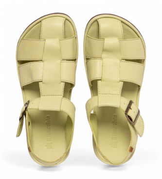 El Naturalista unisex. 2568111ZR005_0G3 Sandalias de piel N5681 Bare verde lima (38), Plano, Hebilla, Casual