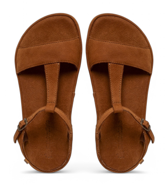 El Naturalista para mujer. 256861123005_023 Sandalias de piel N5686 Satya marrón (41), Plano, Hebilla, Casual