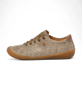 El Naturalista unisex. 25770P1EV005_020 Zapatos de piel Wulf taupe (36), Plano, Cordones, Casual