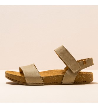 EL NATURALISTA. Sandalias de piel Pleasant Liquen Balance beige