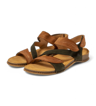 El Naturalista para mujer. 25810S2LO005_0G3 Sandalias de piel N5810S Panglao marrón, verde 2