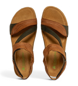 El Naturalista para mujer. 25810S2LO005_0G3 Sandalias de piel N5810S Panglao marrón, verde 3