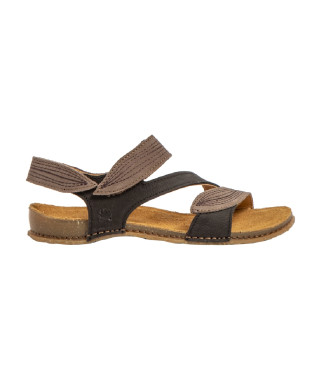 El Naturalista para mujer. 25810S1UU005_001 Sandalias de piel 5810S Panglao negro (36), Plano, Velcro, Casual