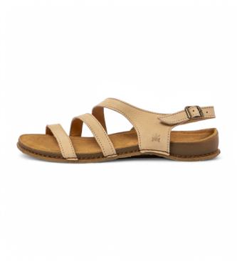 El Naturalista para mujer. 2581112ZZ005_020 Sandalias de piel N5811 Panglao beige (40), Plano, Hebilla, Casual