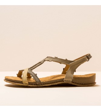 EL NATURALISTA para mujer. Sandalias de piel Pleasant Liquen Mixed Pan