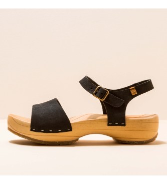 EL NATURALISTA para mujer. Sandalias de piel Skin Back Black Shokunin