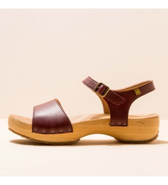 EL NATURALISTA para mujer. Sandalias de piel Path Rioja Shokunin grana