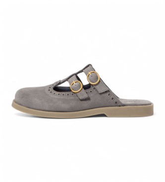 El Naturalista para mujer. 25870L150005_0B0 Zuecos de piel N5870L Arenisca azul grisáceo