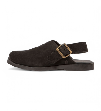 El Naturalista para mujer. 258711101005_001 de piel N5871 Nobuck Lavado Black/ Arenisca (39), Negro, Plano, Hebilla, Casual