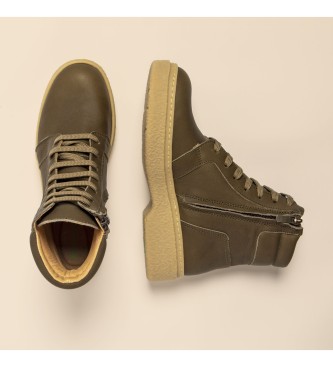 El Naturalista para mujer. 2590011FE005_0G3 Botines de Piel N5900 Arpea verde -Atura tacón 4,5cm- 4