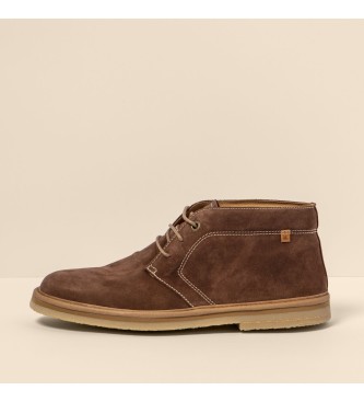 Zapatos de piel N5950 Silk Suede Chocolate (40), Marrón, Plano, 1 a 3cm, Cordones, Casual, El N