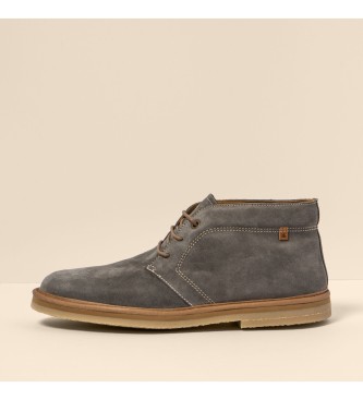 Zapatos de piel N5950 Silk Suede Grafito (42), Plano, 1 a 3cm, Cordones, Casual, Gris, El Natur