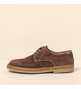 Zapatos de piel N5952 Silk Suede marrón (40), Plano, 1 a 3cm, Cordones, Casual, El Naturalista