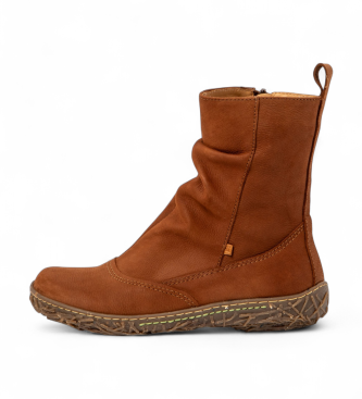 El Naturalista para mujer. 2N7223NDE505_023 Botines de piel N722 Pleasant Wood marrón (39), Plano, Cremallera, Clásico