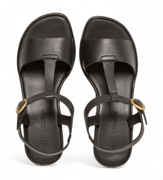 El Naturalista para mujer. 2N8531101005_001 Sandalias de piel N853 Gaia negro (38), 3 a 5cm, Hebilla, Casual