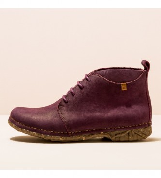 El Naturalista para mujer. 2N9741MO0005_091 Botines de piel N974 Angkor morado (37), Plano, Cordones, Casual, Lila