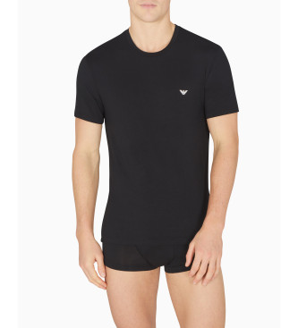 Emporio Armani para hombre. EM001849_AF14134 Set de dos camisetas interiores negro (XL), Casual, Viscosa, Elastano, Manga corta