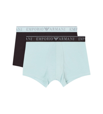 Emporio Armani para hombre. EM000252_AF10776 Set de 2 bóxers Endurance negro, verde (S), Homewear, Algodón