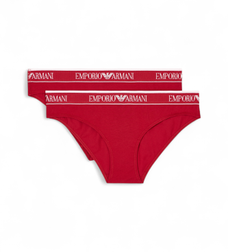 Emporio Armani para mujer. EW000403_AF15345 Set de 2 Braguitas Iconic Logoband rojo (XL), Homewear, Algodón, Outdoor