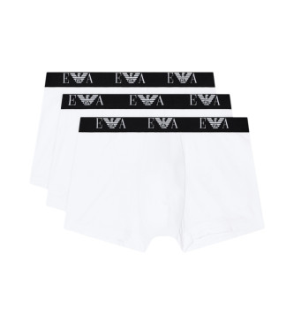 Emporio Armani para hombre. EM000259_AF14131 Set de tres boxers con logotipo blanco (XXL), Algodón, Elastano