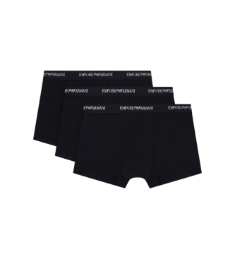 Emporio Armani For Man. EM000259_AF14132 Set Of 3 Essential Black Cotton Elastic Knit Boxers (M), Homewear