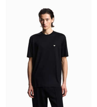 Emporio Armani para hombre. EM004592_AF13747 Camiseta Águila en Relieve negro (S), Casual, Manga corta, Lyocell