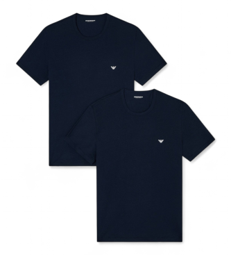 Emporio Armani para hombre. EM000391_AF14132 Set de 2 camisetas interiores Cuello Redondo marino (S), Azul, Homewear, Algodón, Manga corta