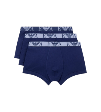 Emporio Armani para hombre. EM000259_AF10778 Set 3 Bóxers Monograma Llamativo marino (S), Homewear, Algodón