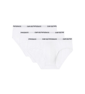 Emporio Armani para hombre. EM000258_AF14132 Set 3 Slip de punto elástico blanco (L), Homewear, Algodón