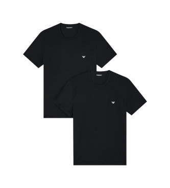 Emporio Armani para hombre. EM000391_AF14132 Set de dos camisetas de estar por casa negro (L), Homewear, Algodón, Manga corta