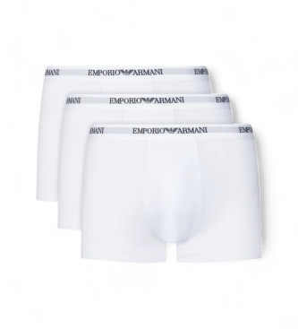 Emporio Armani para hombre. EM000259_AF14132 Set de tres boxers Stretch blanco (M), Homewear, Algodón