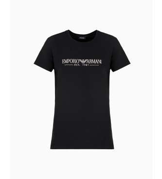 Emporio Armani para mujer. EW000408_AF10881 Camiseta de manga corta Crew negro (XS), Homewear, Algodón