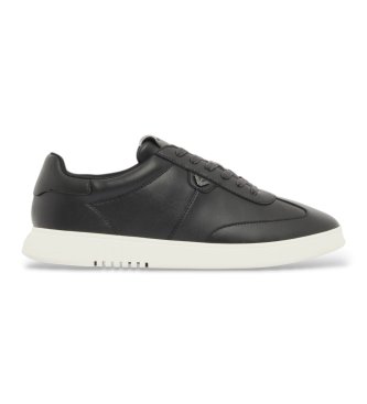 Sneakers i läder med svart örnplatta