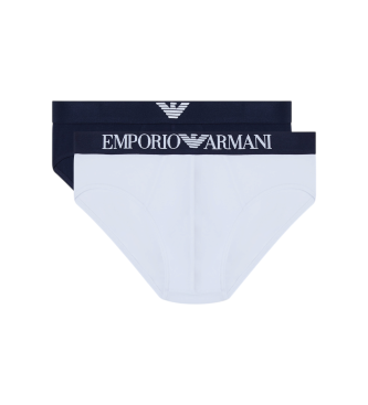 Emporio Armani para hombre. EM000251_AF18881 Set 2 Slips Sear blanco, marino (M), Homewear, Algodón