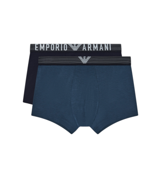 Emporio Armani Set 2 bóxers de viscosa de tacto suave azul