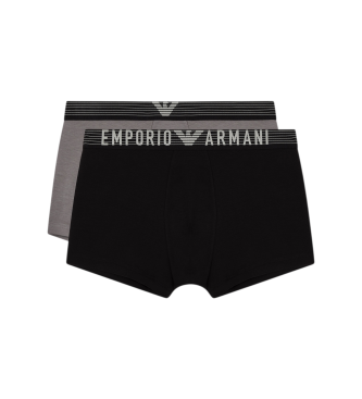 Emporio Armani para hombre. EM001014_AF18893 Set 2 Bóxers Eco negro, gris (XL), Homewear, Viscosa