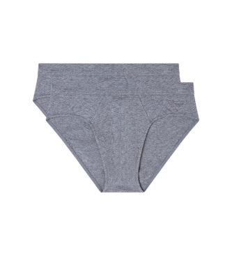 Emporio Armani para hombre. EM003790_AF20672 Set 2 Slips Pima gris (M), Homewear, Algodón