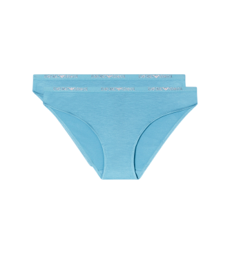 Emporio Armani para mujer. EW000403_AF19024 Set de 2 Braguitas Think azul (XL), Homewear, Viscosa, Turquesa
