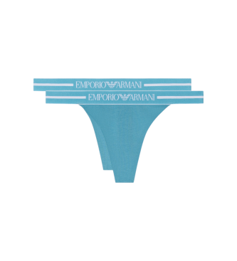 Emporio Armani para mujer. EW000405_AF19023 Set de 2 Tangas Confort azul (XL), Homewear, Algodón