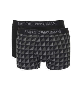 Emporio Armani para hombre. EM001014_AF14994 Set 2 Bóxers Punto Mezcla negro (S), Homewear, Algodón