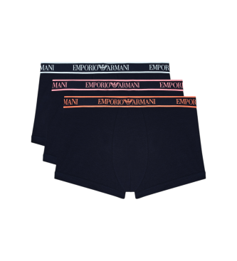 Emporio Armani para hombre. EM000259_AF20669 Set 3 Bóxers Core Logobanda marino (L), Homewear, Algodón