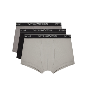 Emporio Armani para hombre. EM000259_AF20669 Set 3 Bóxers Use negro, gris (S), Homewear, Algodón