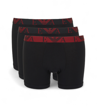 Emporio Armani para hombre. EM000261_AF10778 Set de 3 Boxers Monogram negro (M), Casual, Homewear, Algodón