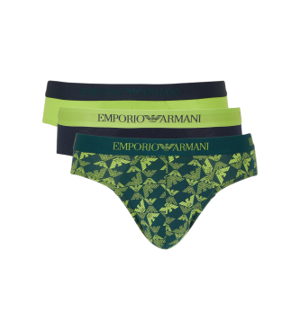 Emporio Armani para hombre. EM000256_AF10800 Set 3 Slips Algodón Puro verde (S), Homewear